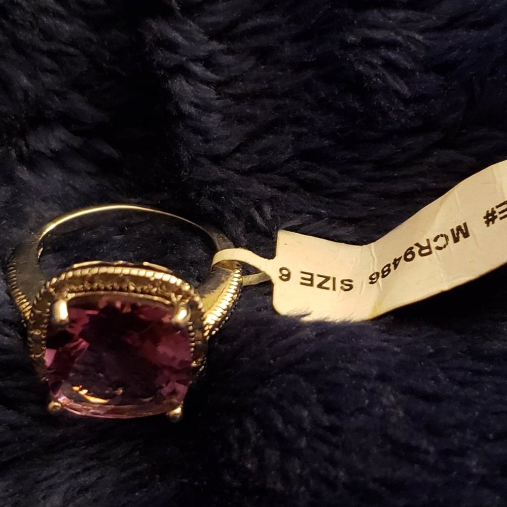 Amethyst (3/4 ct. t.w.) & Diamond Accent Ring- Size 6- With FREE SHIPPING! - Picture 7 of 16